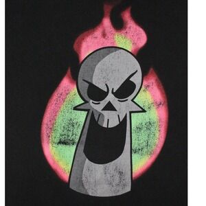 Billy & Mandy Grim Adventures T Shirt‎ Mens XL Black Cartoon Network Skull